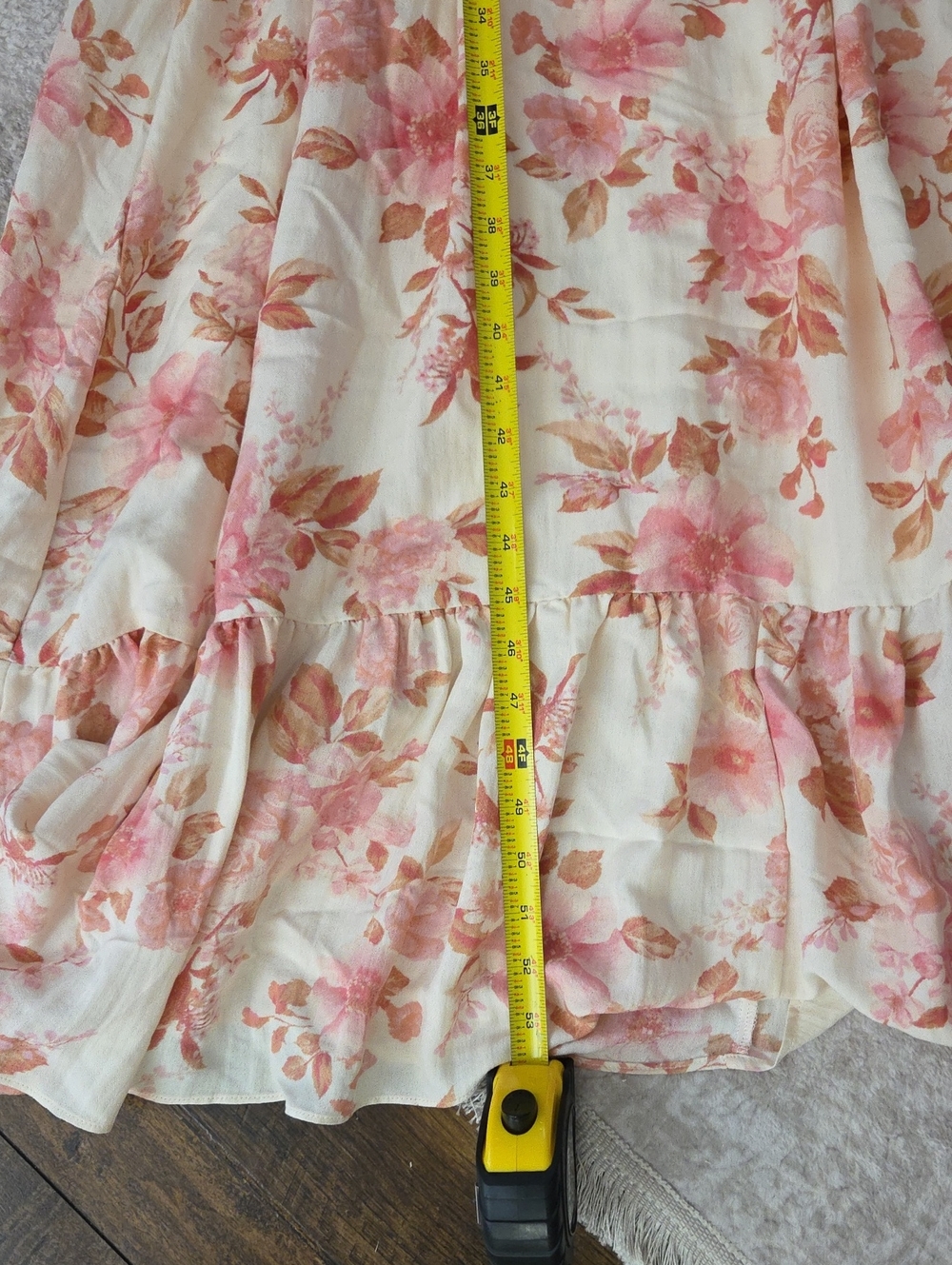 NWT Floral V-Neck Maxi Dress in Pink and Cream - Picture 11 of 14